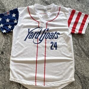 OT Hartford Yard Goats Baseball Jersey Youth XL White/Red/Blue #24 4th of July